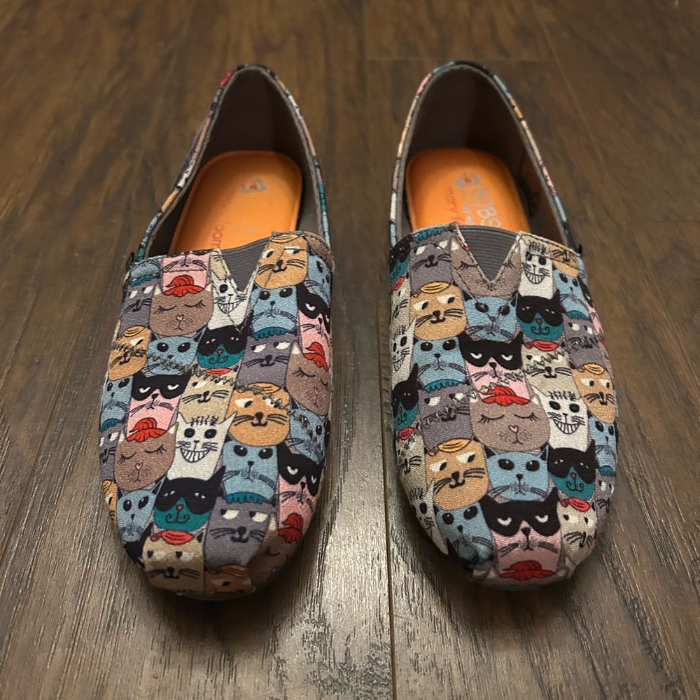 Skechers Women's Bob's for Cats Scratch Party Slip on Flats Memory Foam Size 8 - Picture 2 of 6